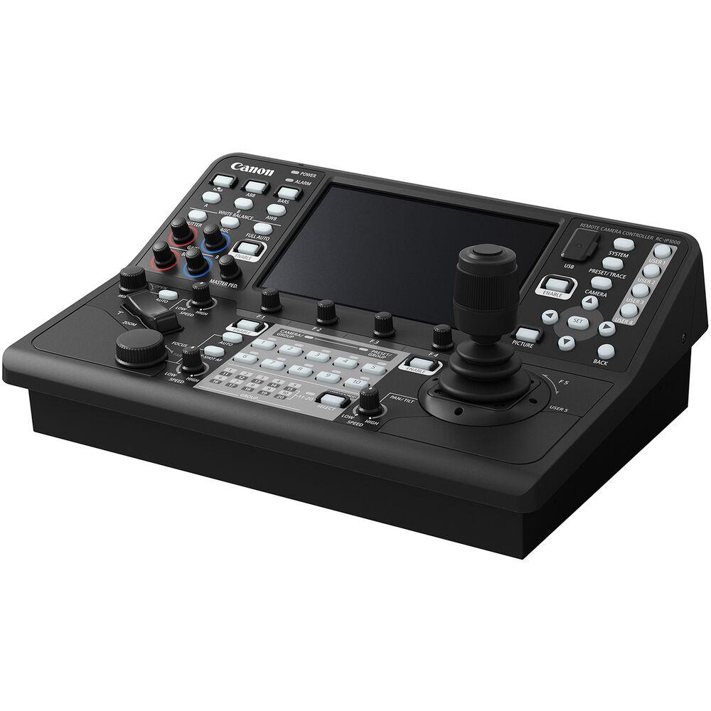 Canon RC IP1000 controller, an innovative controller with a touchscreen and ergonomic joystick.